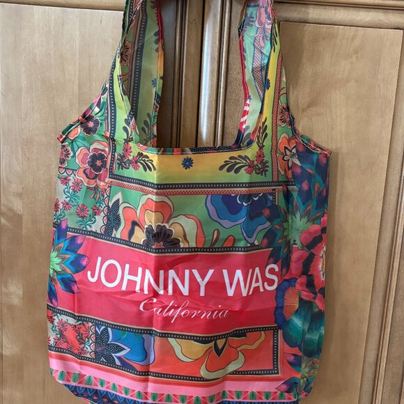 Johnny Was Red and Orange Floral Shopper Tote - Picture 1 of 7